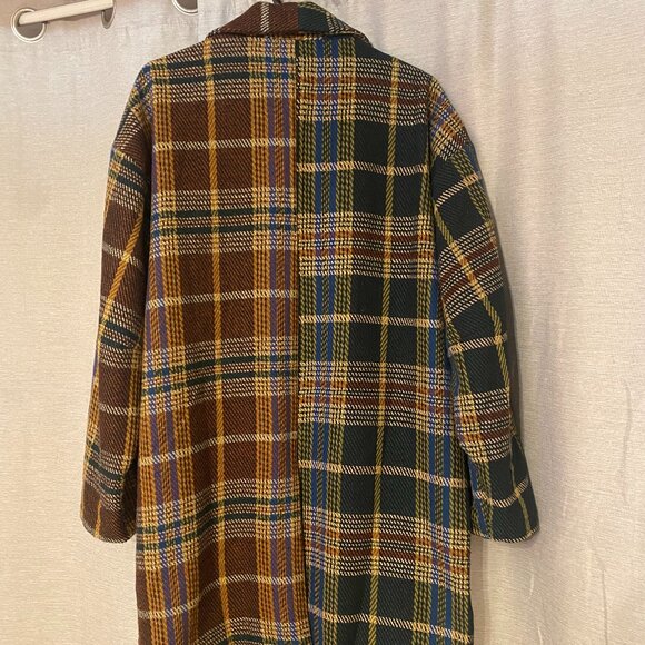 Scorpio 2.0 Half + Half Oversized Coat in Pine + Brown S/M - Picture 3 of 4